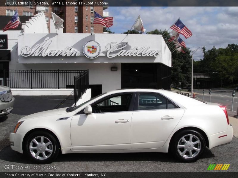 White Diamond Tri-Coat / Ebony 2008 Cadillac CTS Sedan