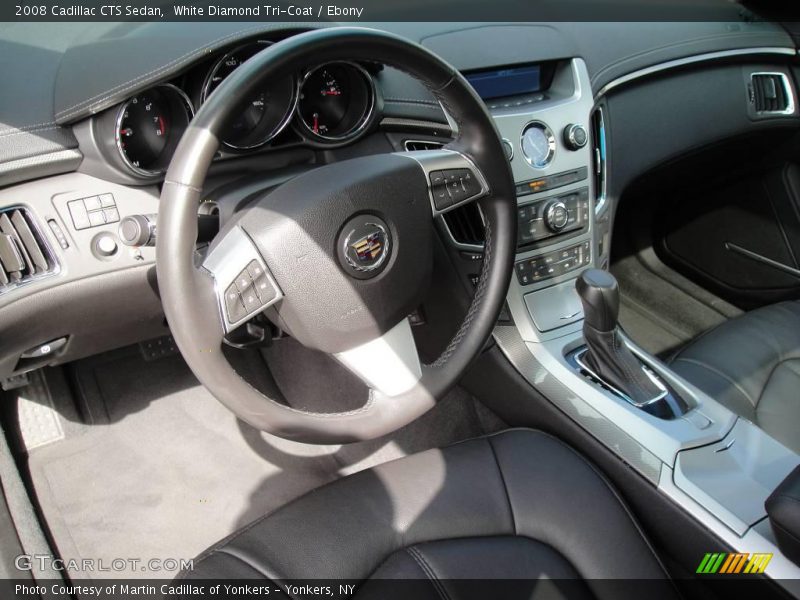 White Diamond Tri-Coat / Ebony 2008 Cadillac CTS Sedan