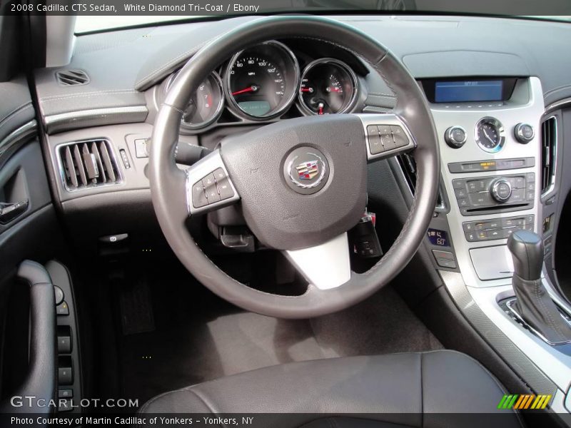 White Diamond Tri-Coat / Ebony 2008 Cadillac CTS Sedan