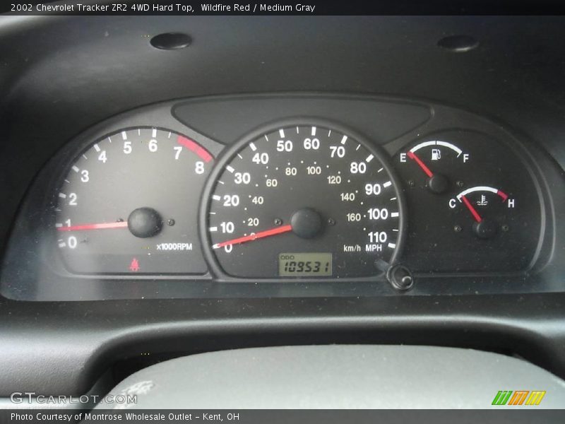 Wildfire Red / Medium Gray 2002 Chevrolet Tracker ZR2 4WD Hard Top