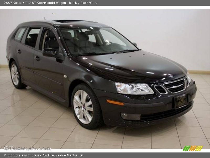 Black / Black/Gray 2007 Saab 9-3 2.0T SportCombi Wagon