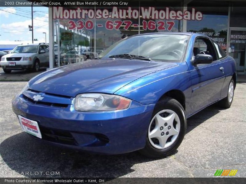 Arrival Blue Metallic / Graphite Gray 2003 Chevrolet Cavalier Coupe