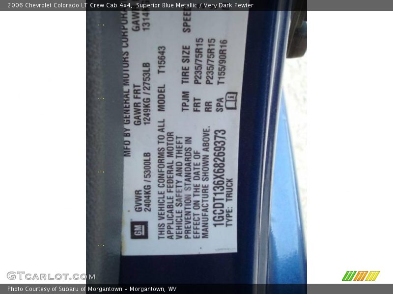 Superior Blue Metallic / Very Dark Pewter 2006 Chevrolet Colorado LT Crew Cab 4x4