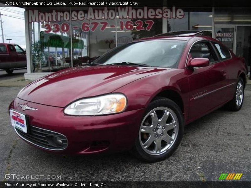 Ruby Red Pearlcoat / Black/Light Gray 2001 Chrysler Sebring LXi Coupe