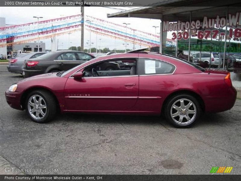 Ruby Red Pearlcoat / Black/Light Gray 2001 Chrysler Sebring LXi Coupe