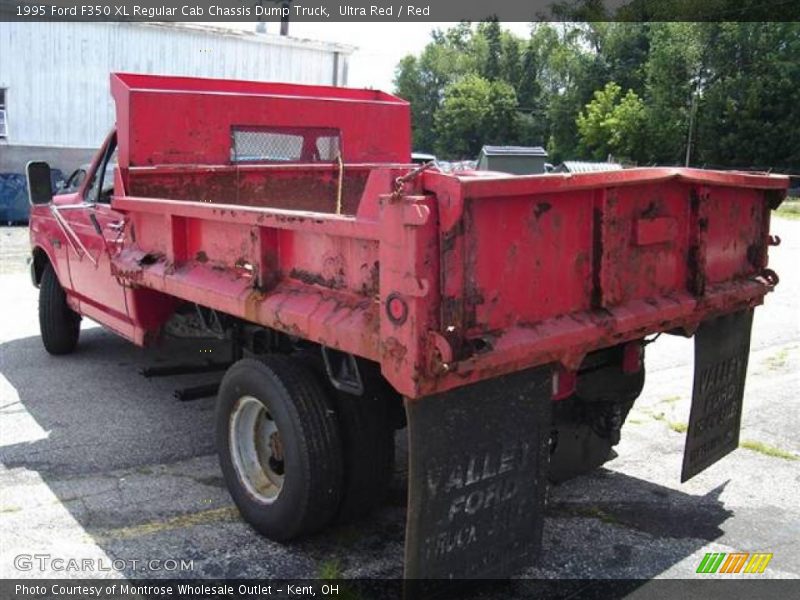 Ultra Red / Red 1995 Ford F350 XL Regular Cab Chassis Dump Truck