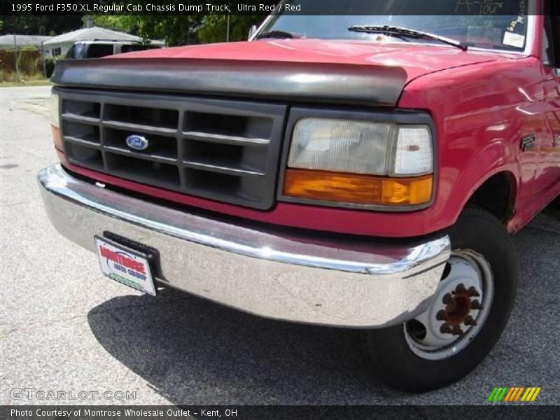Ultra Red / Red 1995 Ford F350 XL Regular Cab Chassis Dump Truck