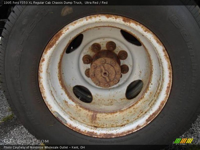 Ultra Red / Red 1995 Ford F350 XL Regular Cab Chassis Dump Truck