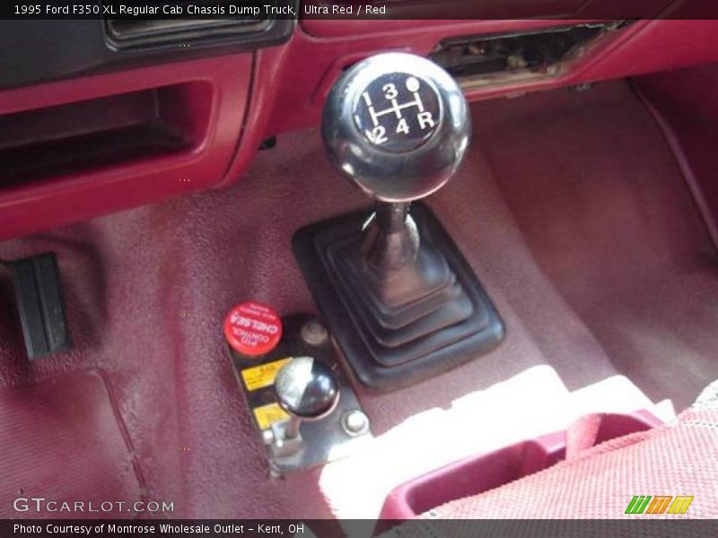 Ultra Red / Red 1995 Ford F350 XL Regular Cab Chassis Dump Truck