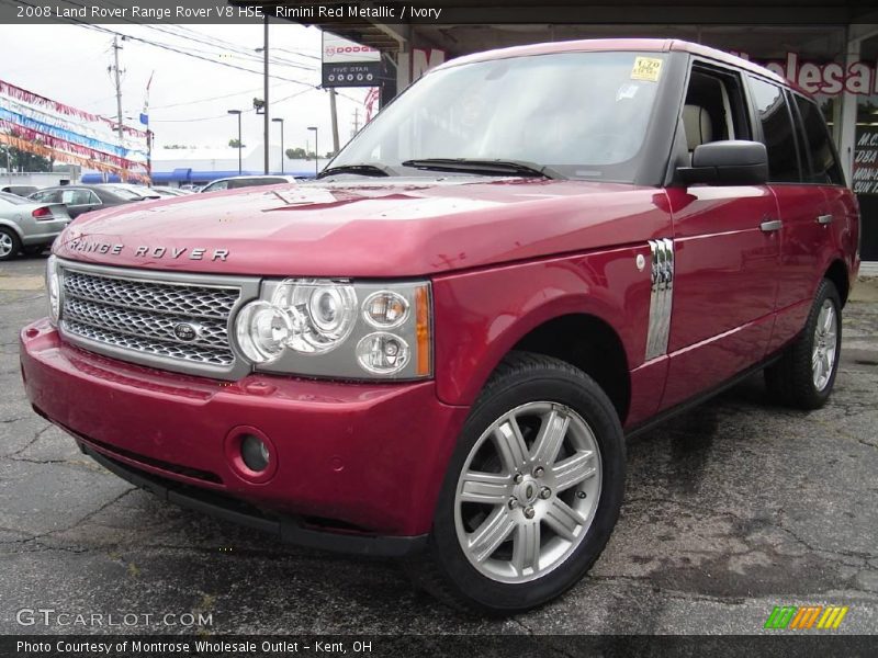 Rimini Red Metallic / Ivory 2008 Land Rover Range Rover V8 HSE