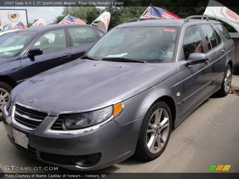 Titan Gray Metallic / Black 2007 Saab 9-5 2.3T SportCombi Wagon
