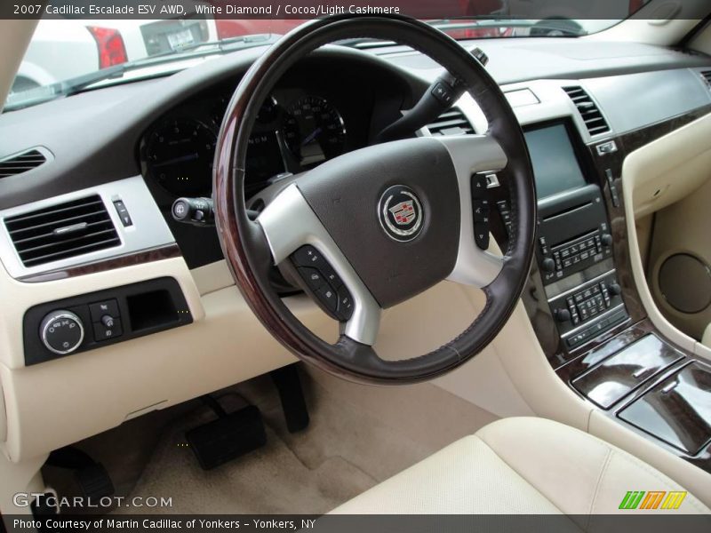 White Diamond / Cocoa/Light Cashmere 2007 Cadillac Escalade ESV AWD
