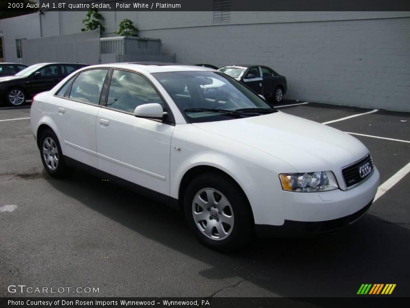 Polar White / Platinum 2003 Audi A4 1.8T quattro Sedan