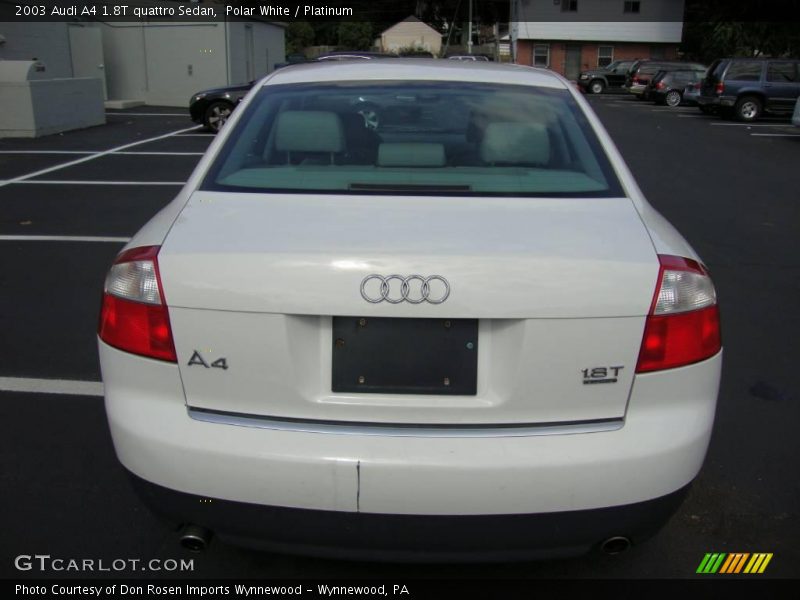Polar White / Platinum 2003 Audi A4 1.8T quattro Sedan