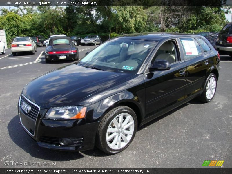 Brilliant Black / Light Grey 2009 Audi A3 2.0T quattro