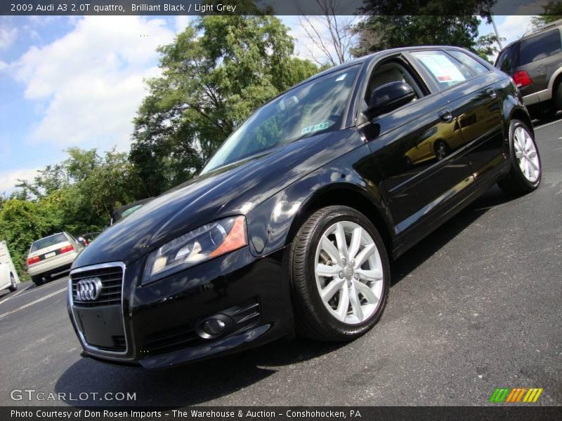 Brilliant Black / Light Grey 2009 Audi A3 2.0T quattro