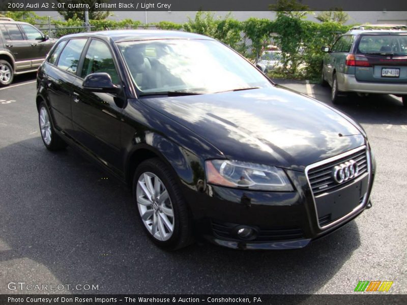 Brilliant Black / Light Grey 2009 Audi A3 2.0T quattro