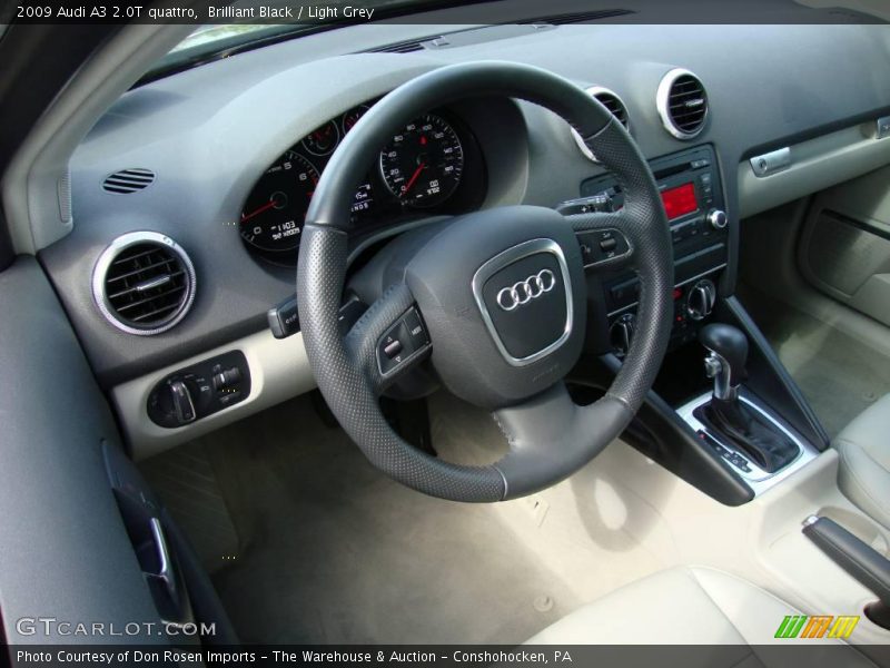 Brilliant Black / Light Grey 2009 Audi A3 2.0T quattro