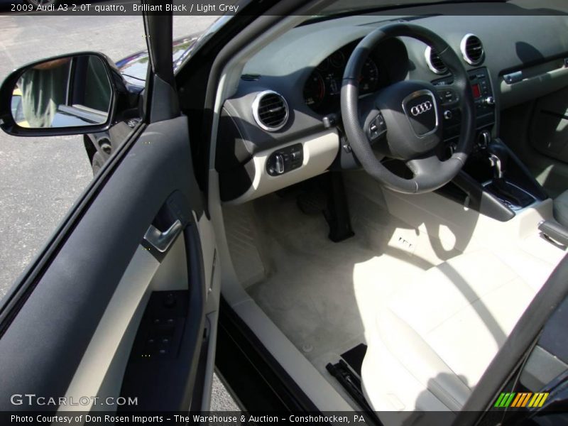 Brilliant Black / Light Grey 2009 Audi A3 2.0T quattro
