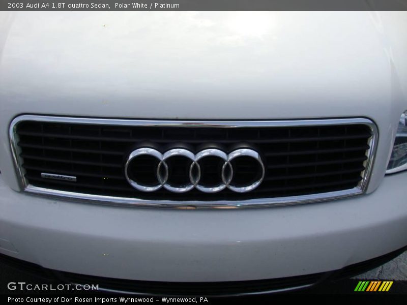 Polar White / Platinum 2003 Audi A4 1.8T quattro Sedan