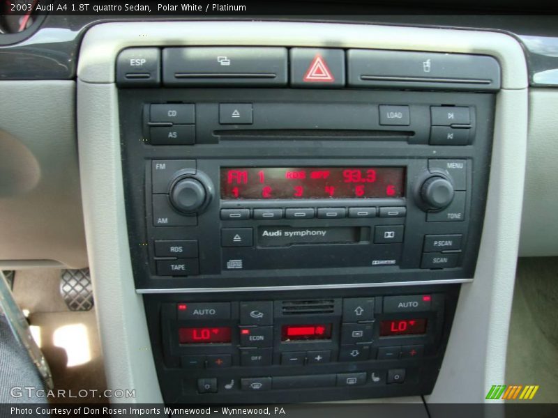 Polar White / Platinum 2003 Audi A4 1.8T quattro Sedan