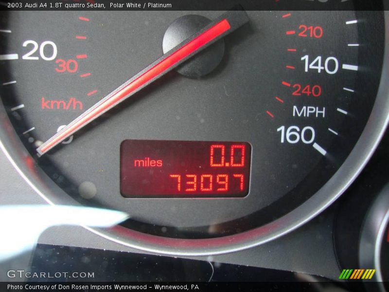 Polar White / Platinum 2003 Audi A4 1.8T quattro Sedan
