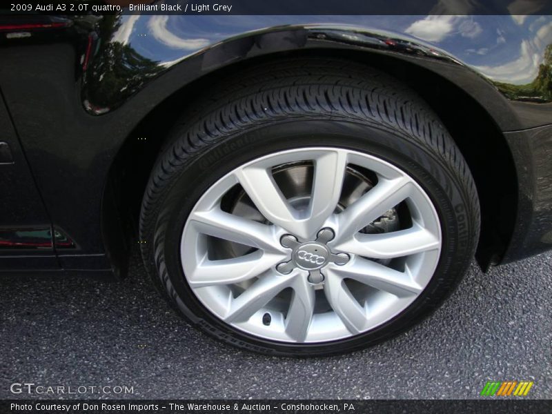 Brilliant Black / Light Grey 2009 Audi A3 2.0T quattro