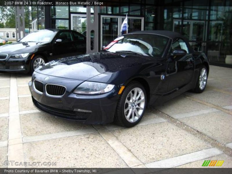 Monaco Blue Metallic / Beige 2007 BMW Z4 3.0i Roadster