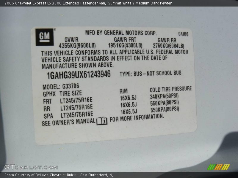 Summit White / Medium Dark Pewter 2006 Chevrolet Express LS 3500 Extended Passenger van