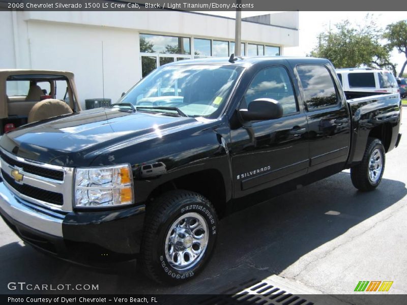 Black / Light Titanium/Ebony Accents 2008 Chevrolet Silverado 1500 LS Crew Cab