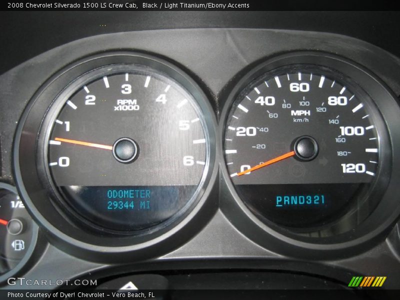 Black / Light Titanium/Ebony Accents 2008 Chevrolet Silverado 1500 LS Crew Cab
