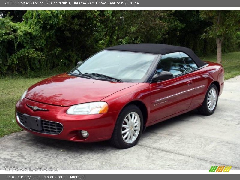 Inferno Red Tinted Pearlcoat / Taupe 2001 Chrysler Sebring LXi Convertible