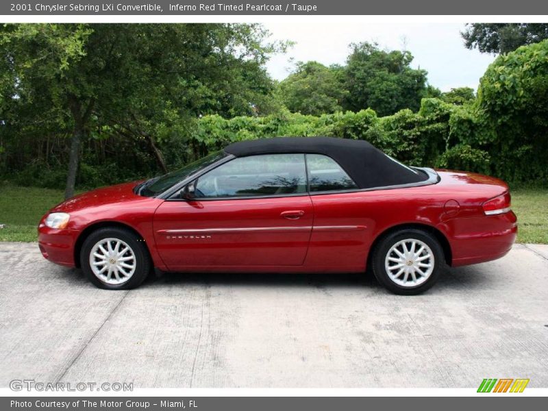 Inferno Red Tinted Pearlcoat / Taupe 2001 Chrysler Sebring LXi Convertible