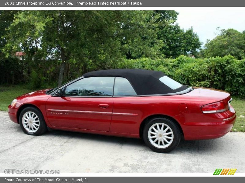 Inferno Red Tinted Pearlcoat / Taupe 2001 Chrysler Sebring LXi Convertible