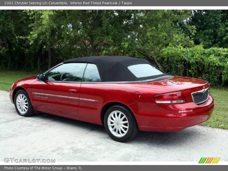 Inferno Red Tinted Pearlcoat / Taupe 2001 Chrysler Sebring LXi Convertible