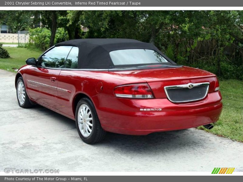 Inferno Red Tinted Pearlcoat / Taupe 2001 Chrysler Sebring LXi Convertible