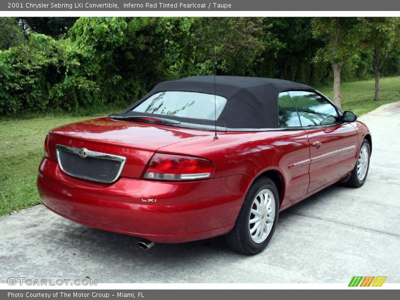 Inferno Red Tinted Pearlcoat / Taupe 2001 Chrysler Sebring LXi Convertible