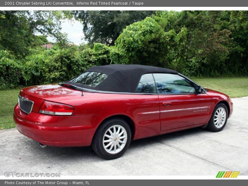 Inferno Red Tinted Pearlcoat / Taupe 2001 Chrysler Sebring LXi Convertible
