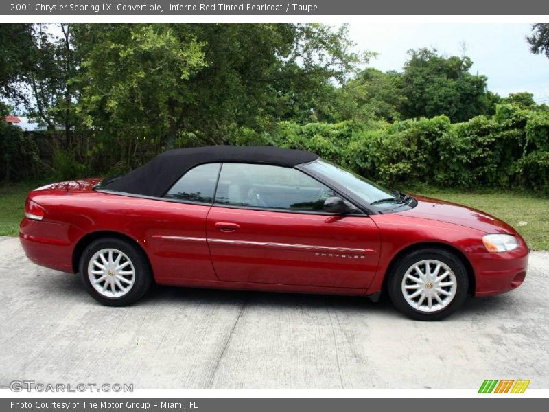 Inferno Red Tinted Pearlcoat / Taupe 2001 Chrysler Sebring LXi Convertible