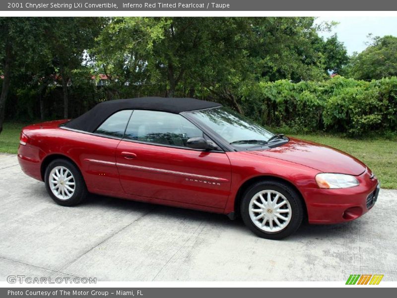 Inferno Red Tinted Pearlcoat / Taupe 2001 Chrysler Sebring LXi Convertible