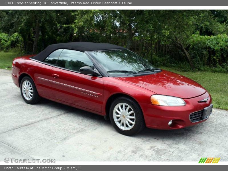 Inferno Red Tinted Pearlcoat / Taupe 2001 Chrysler Sebring LXi Convertible