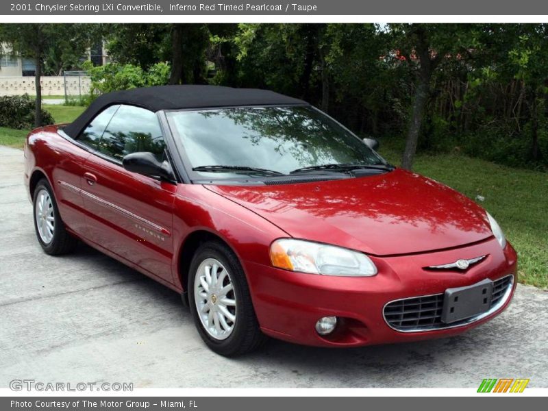 Inferno Red Tinted Pearlcoat / Taupe 2001 Chrysler Sebring LXi Convertible