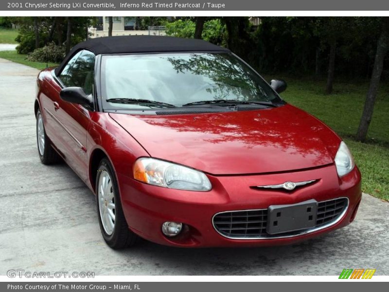 Inferno Red Tinted Pearlcoat / Taupe 2001 Chrysler Sebring LXi Convertible