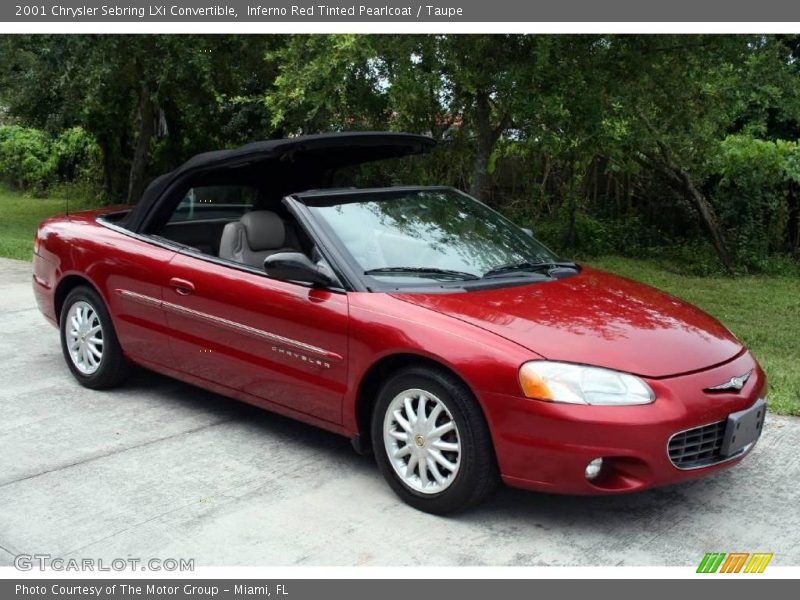 Inferno Red Tinted Pearlcoat / Taupe 2001 Chrysler Sebring LXi Convertible