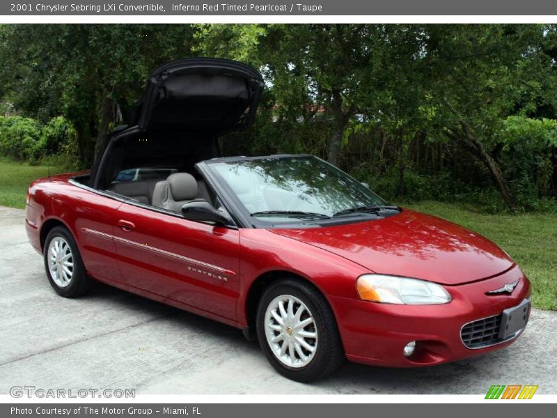 Inferno Red Tinted Pearlcoat / Taupe 2001 Chrysler Sebring LXi Convertible