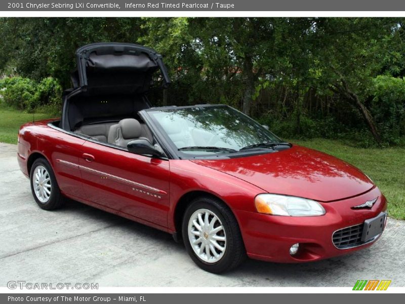 Inferno Red Tinted Pearlcoat / Taupe 2001 Chrysler Sebring LXi Convertible
