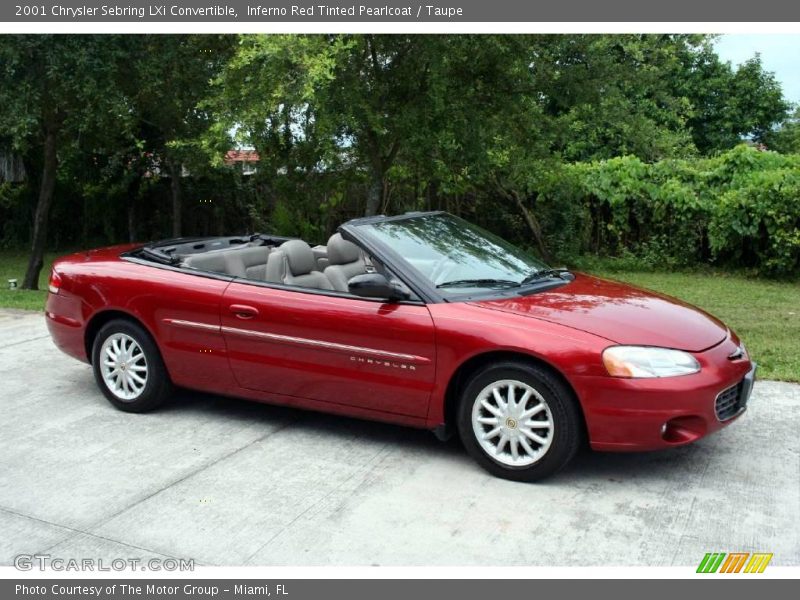 Inferno Red Tinted Pearlcoat / Taupe 2001 Chrysler Sebring LXi Convertible