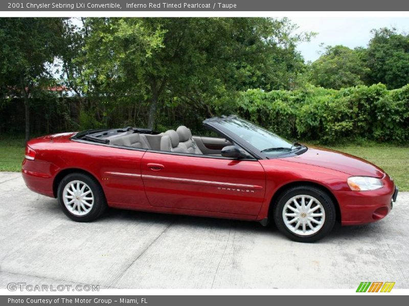 Inferno Red Tinted Pearlcoat / Taupe 2001 Chrysler Sebring LXi Convertible