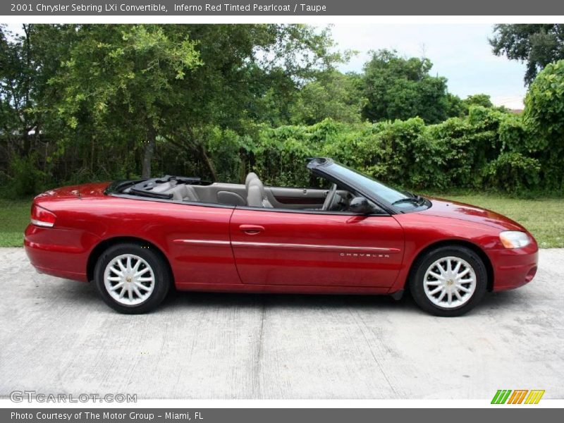 Inferno Red Tinted Pearlcoat / Taupe 2001 Chrysler Sebring LXi Convertible