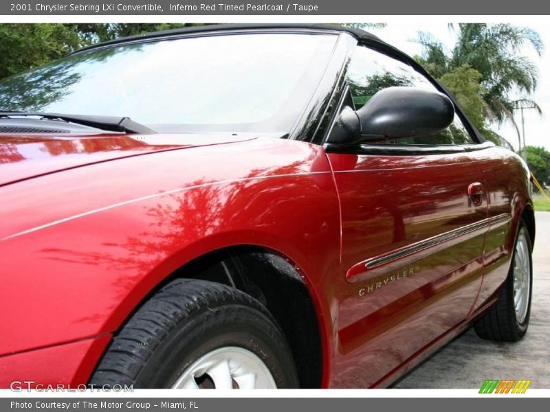 Inferno Red Tinted Pearlcoat / Taupe 2001 Chrysler Sebring LXi Convertible